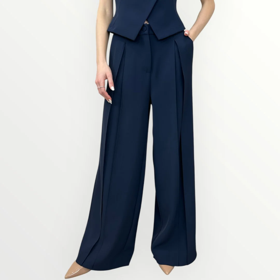IMPERIAL - PANTALONE A PALAZZO CON PINCES - Image 4