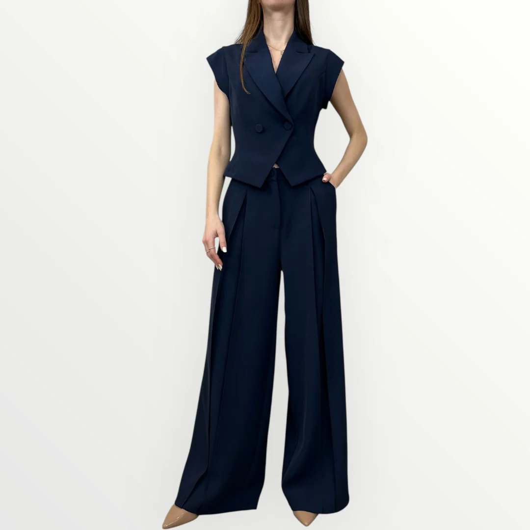 IMPERIAL - PANTALONE A PALAZZO CON PINCES - Image 6