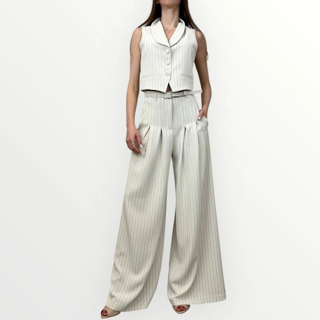 IMPERIAL - PANTALONE GESSATO A PALAZZO - Image 3