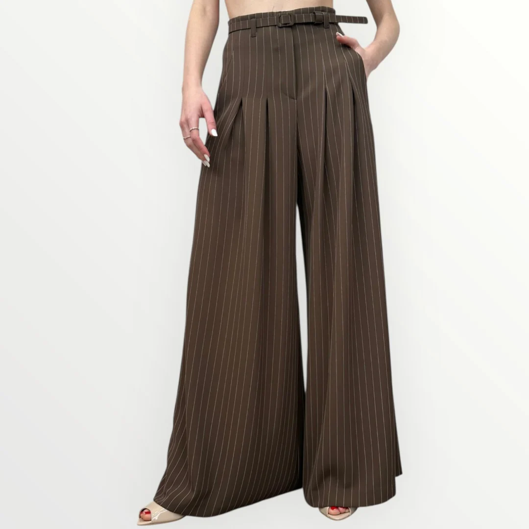 IMPERIAL - PANTALONE GESSATO A PALAZZO - Image 4
