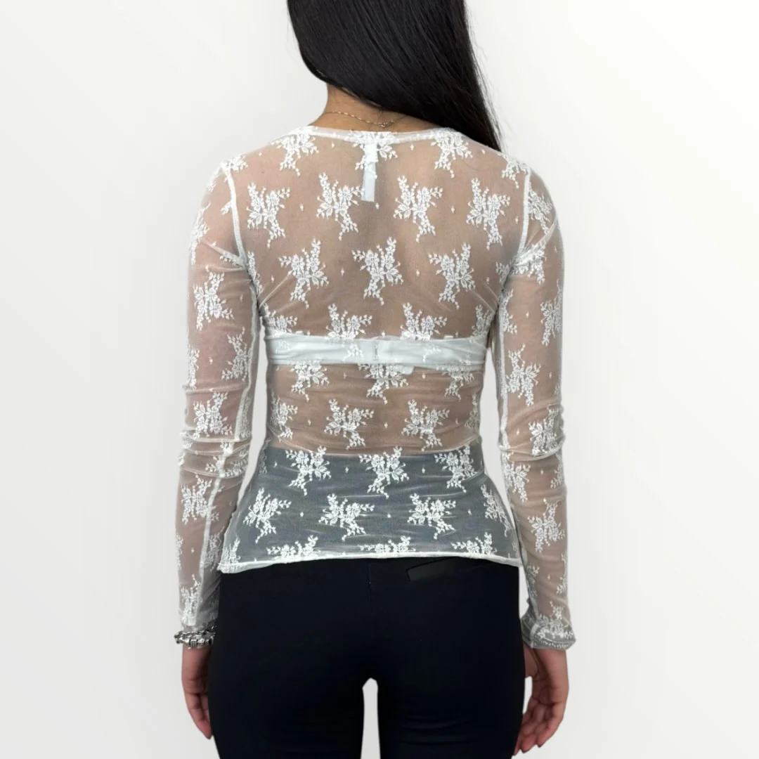 IMPERIAL - T-SHIRT A MANICA LUNGA IN PIZZO - Image 10