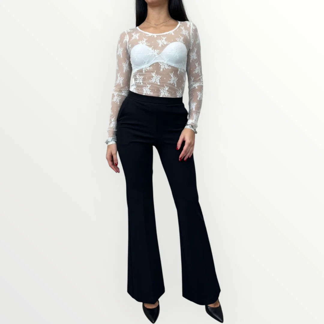 IMPERIAL - T-SHIRT A MANICA LUNGA IN PIZZO - Image 12