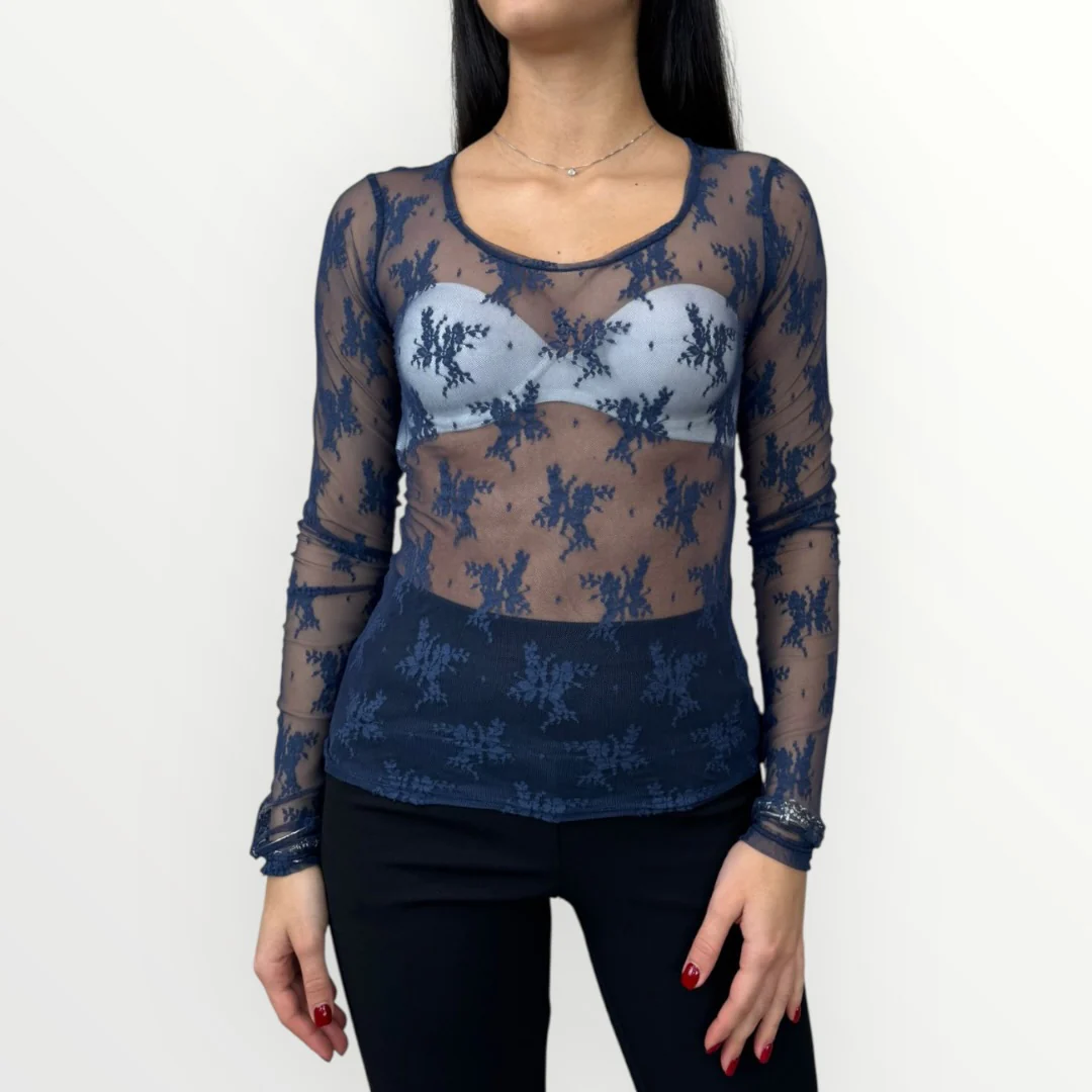 IMPERIAL - T-SHIRT A MANICA LUNGA IN PIZZO - Image 13