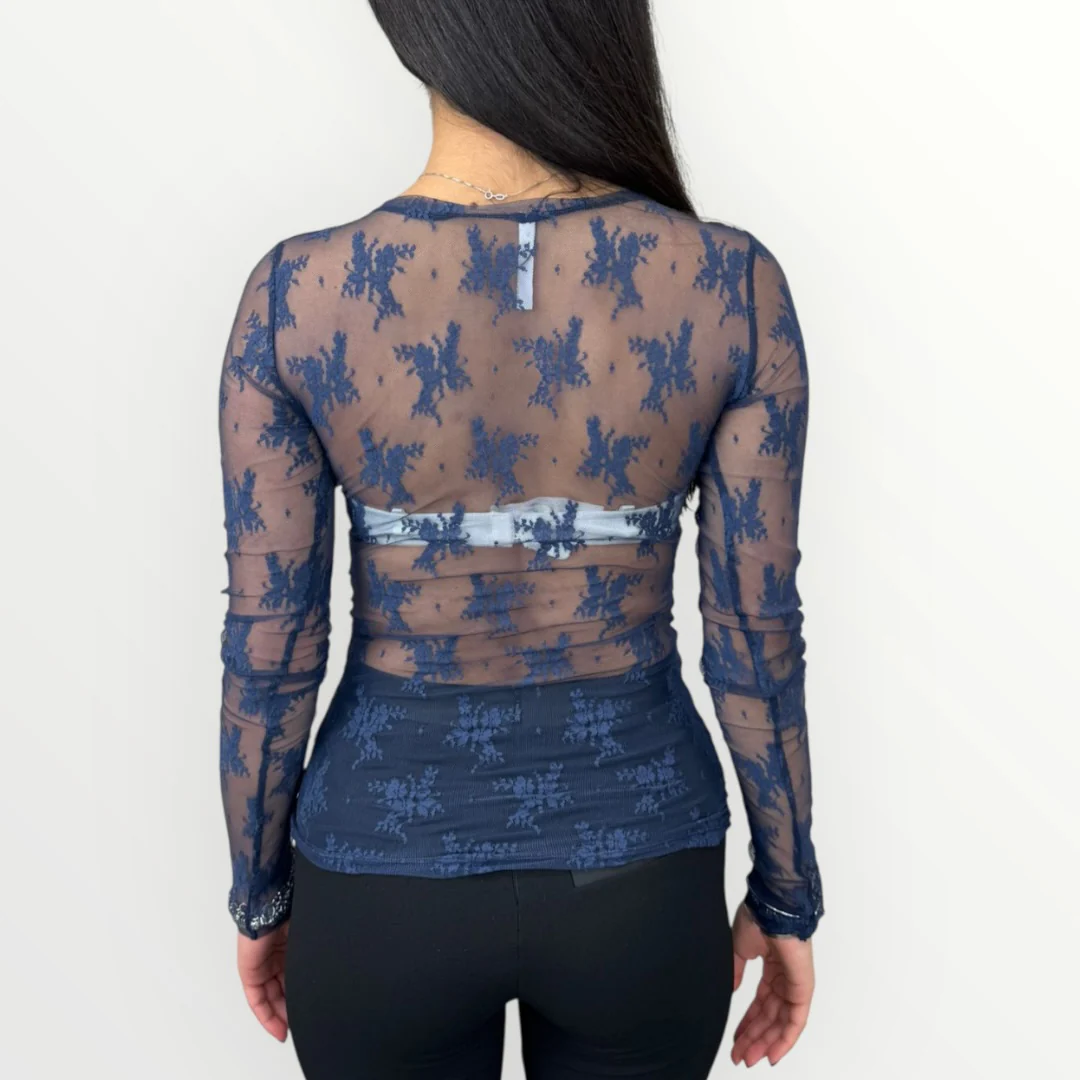 IMPERIAL - T-SHIRT A MANICA LUNGA IN PIZZO - Image 14