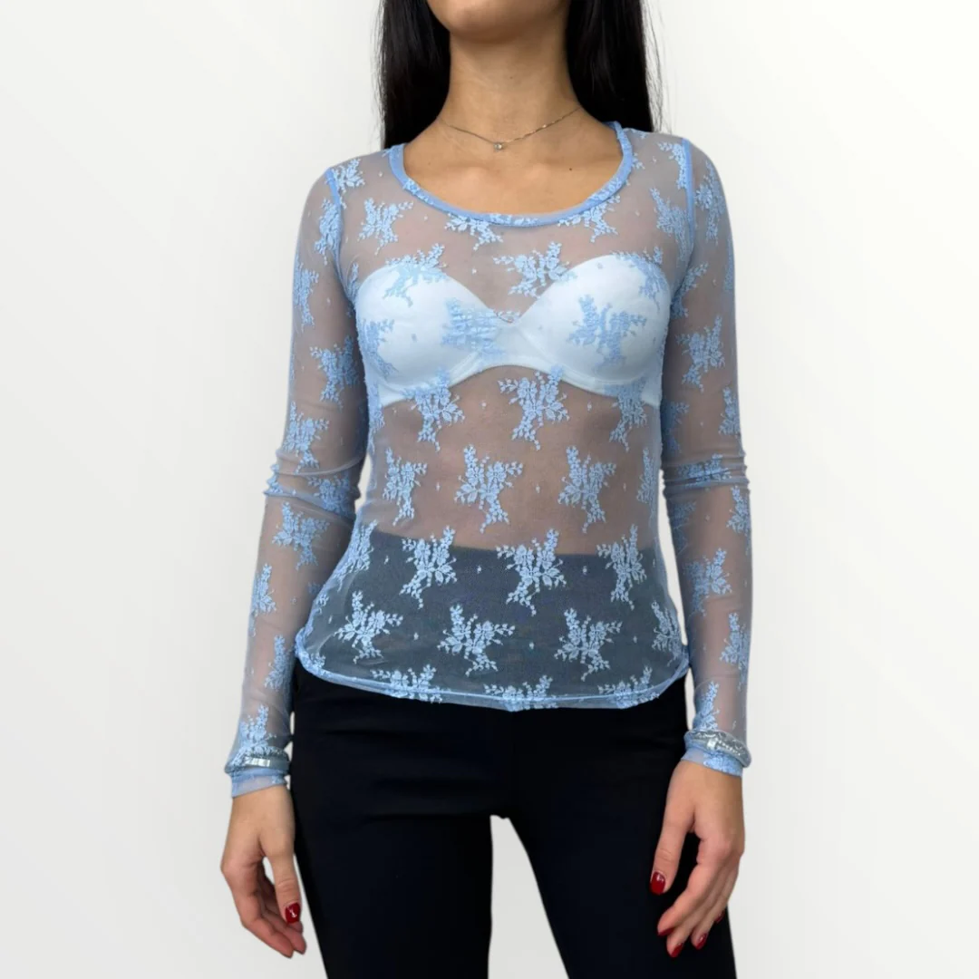IMPERIAL - T-SHIRT A MANICA LUNGA IN PIZZO - Image 5