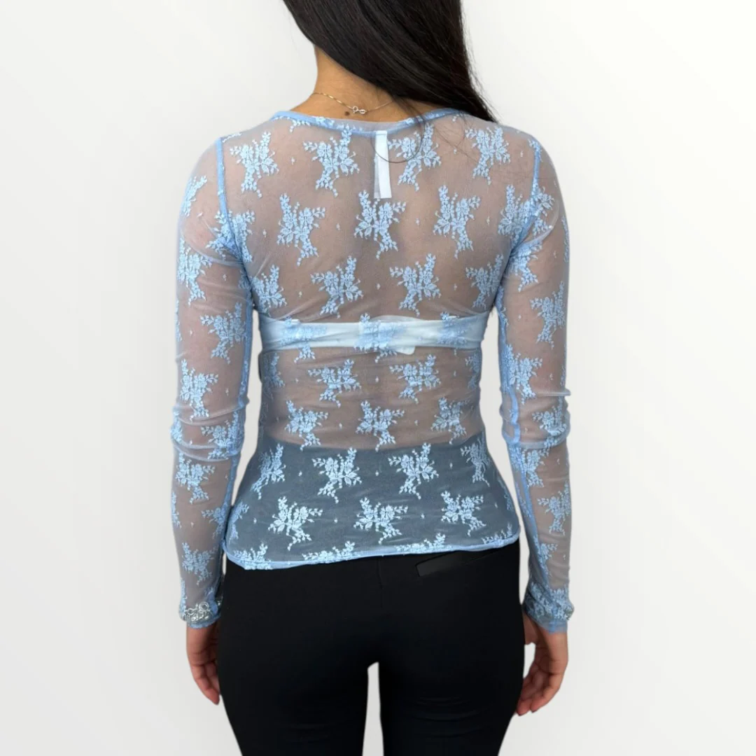 IMPERIAL - T-SHIRT A MANICA LUNGA IN PIZZO - Image 6