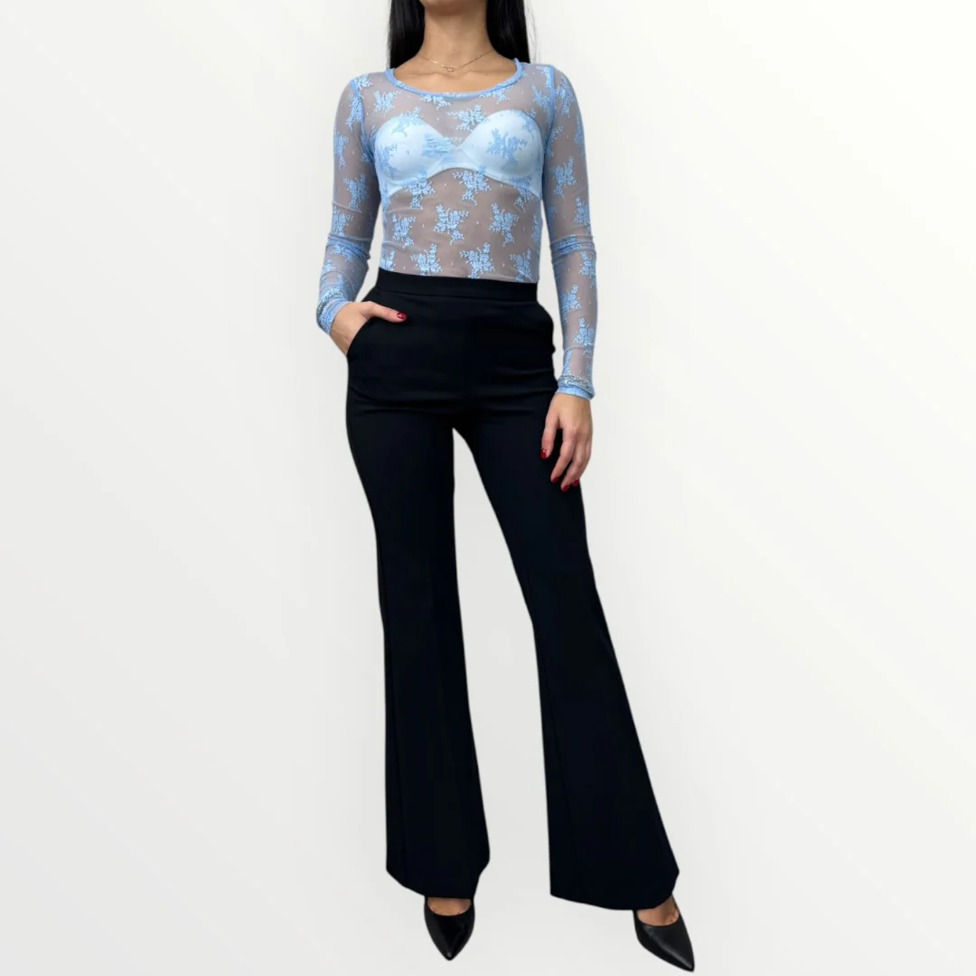 IMPERIAL - T-SHIRT A MANICA LUNGA IN PIZZO - Image 8