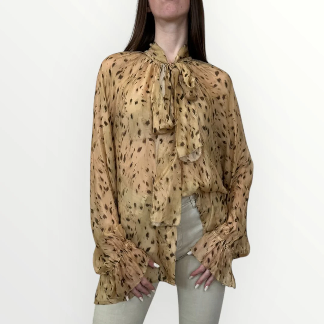 KING KONG - CAMICIA MACULATA CON FIOCCHETTO