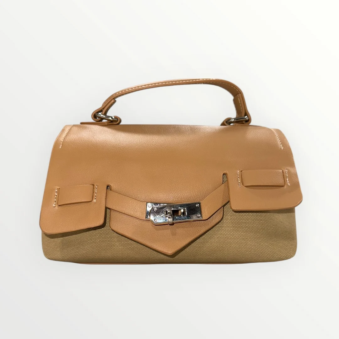 MIMI' MUA' - BORSA IN TESSUTO CON PATTA IN ECO-PELLE - Image 5