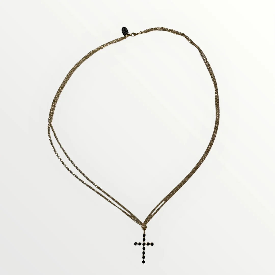 MOMI - COLLANA CROCE NERA