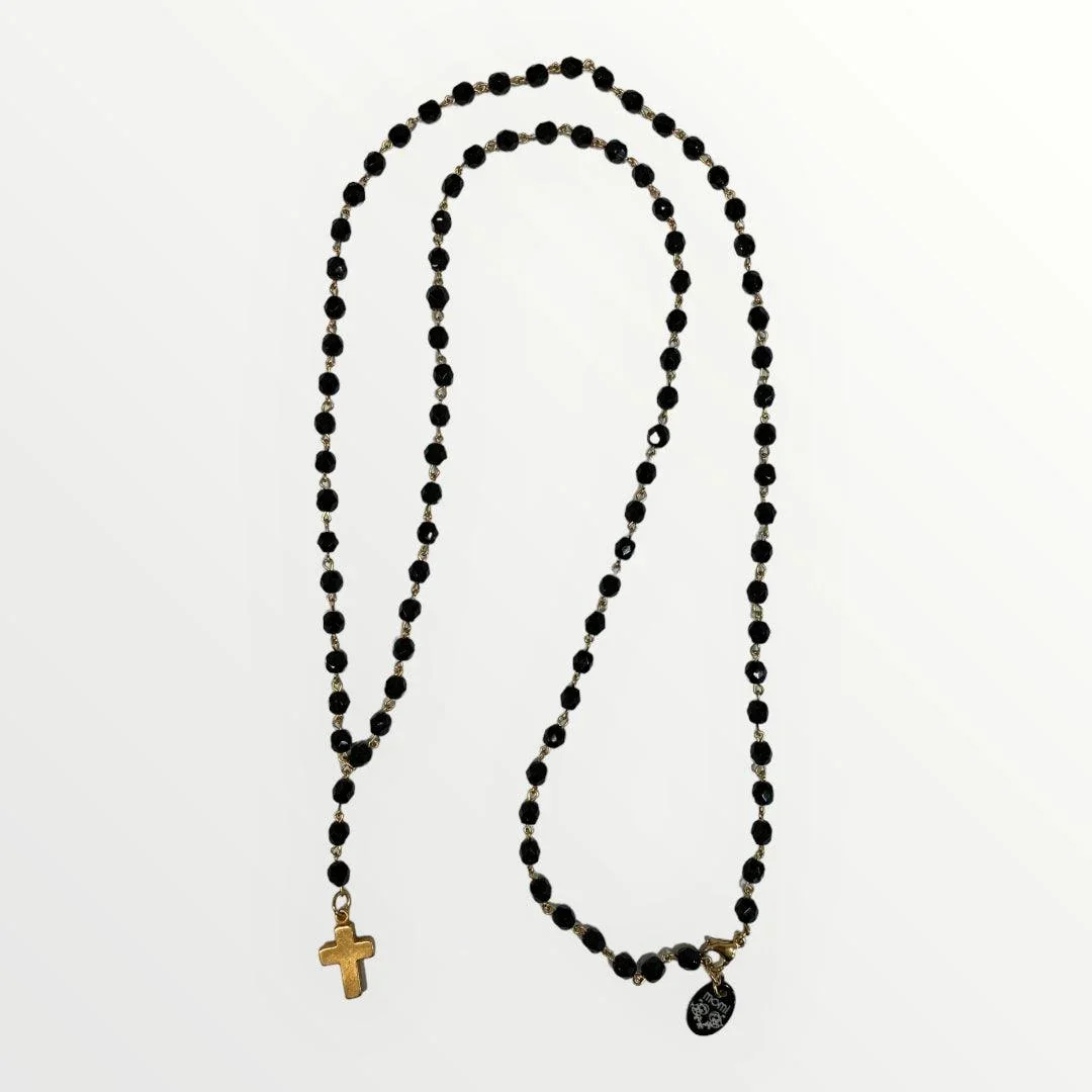 MOMI - COLLANA ROSARIO LUNGO CROCE