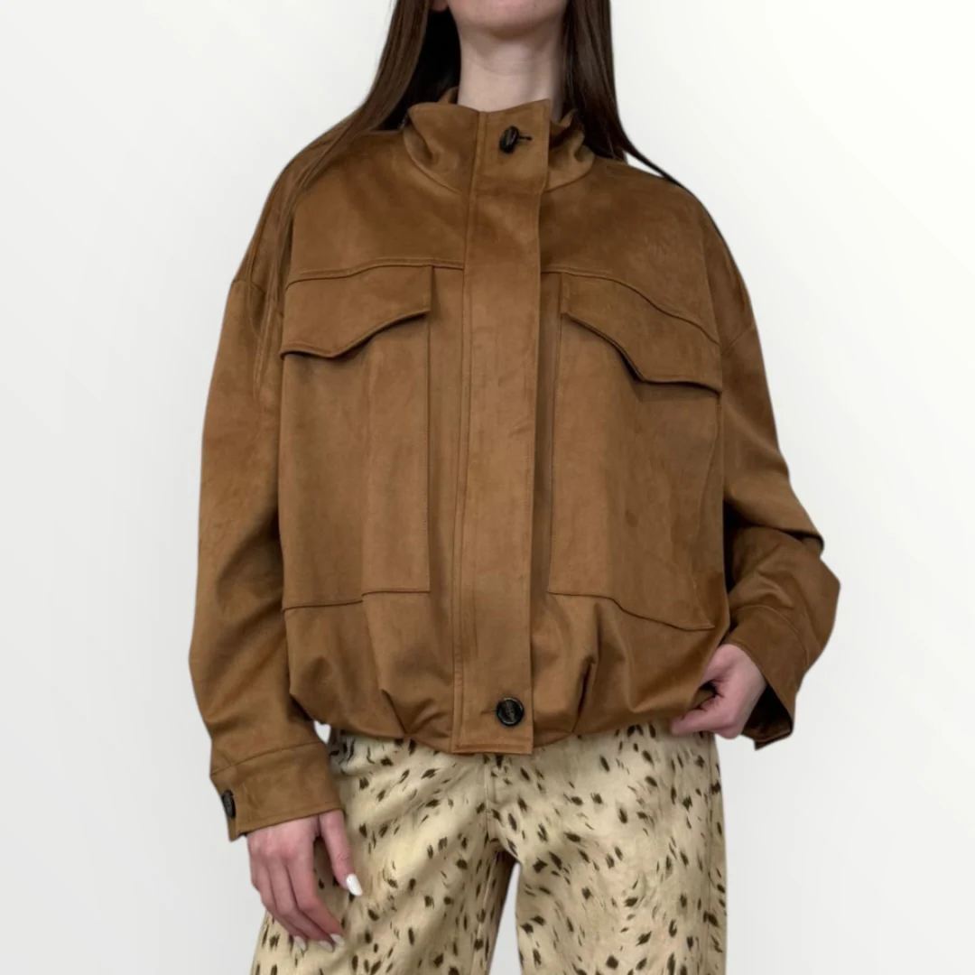 MOTEL - GIACCONE IN SUEDE CON TASCONI