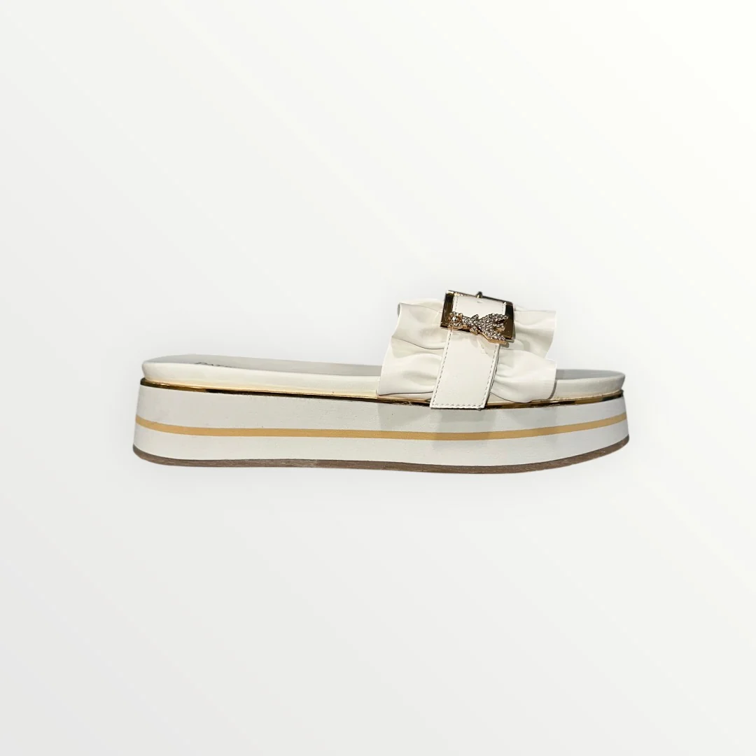 PATRIZIA PEPE - CIABATTA CON RUCHES E LOGO