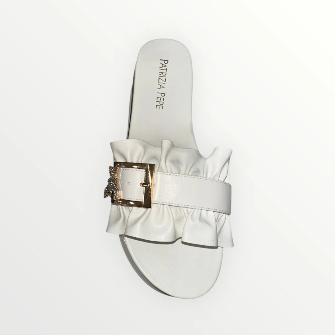 PATRIZIA PEPE - CIABATTA CON RUCHES E LOGO - Image 4