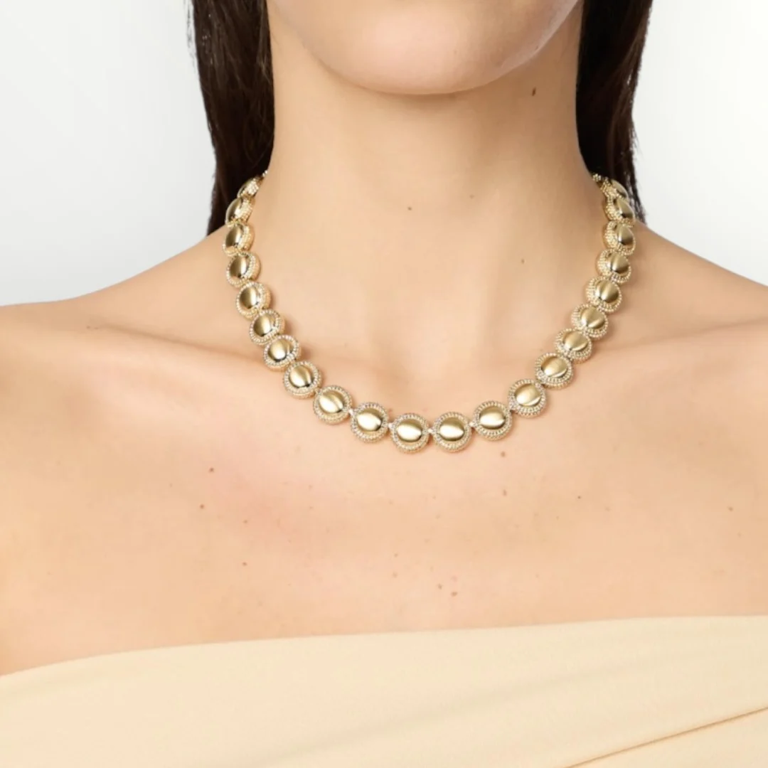 SODINI - COLLANA CORTA CON BOTTONE ZIGRINATO - Image 2