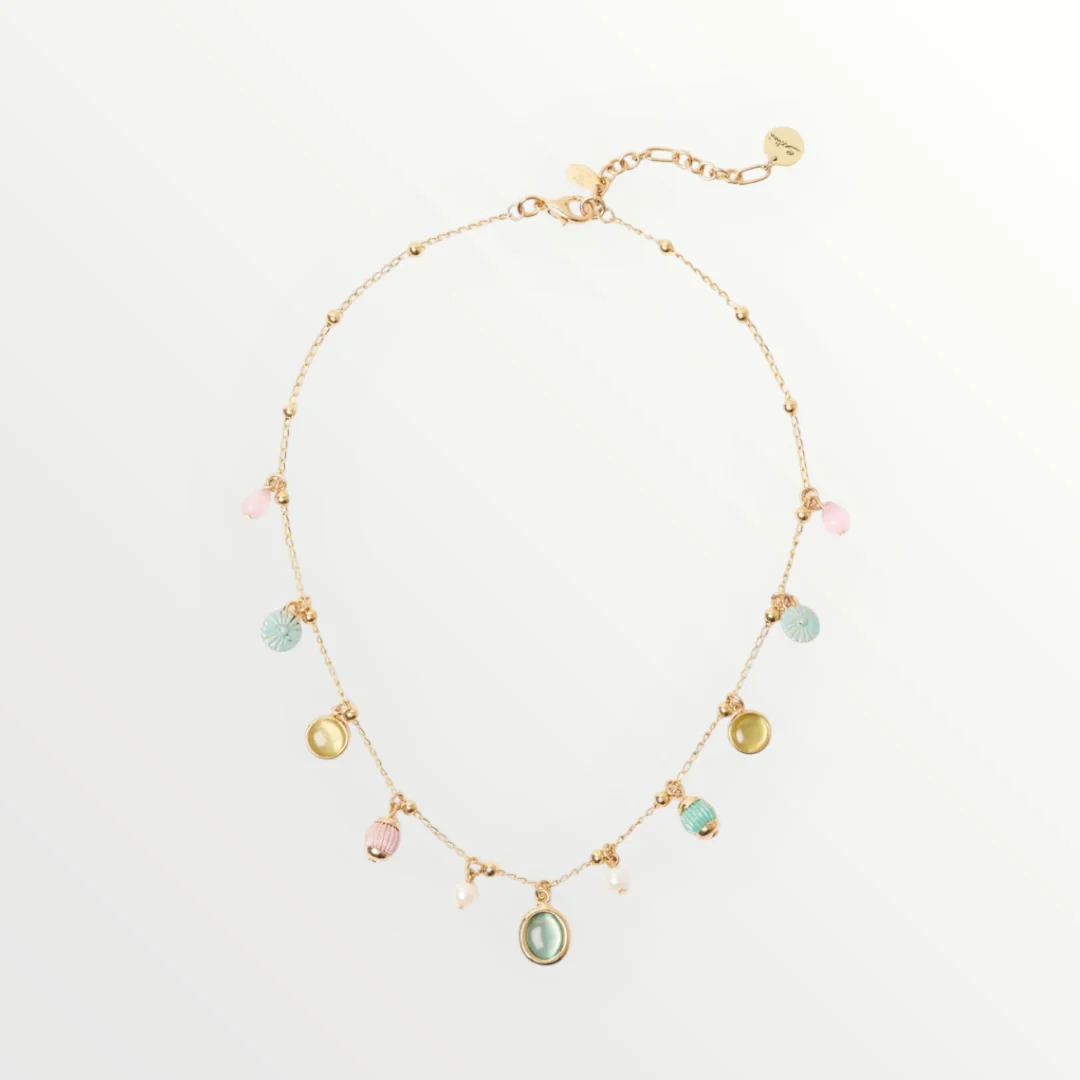 SODINI - COLLANA GIROCOLLO CON SFERE PENDENTI