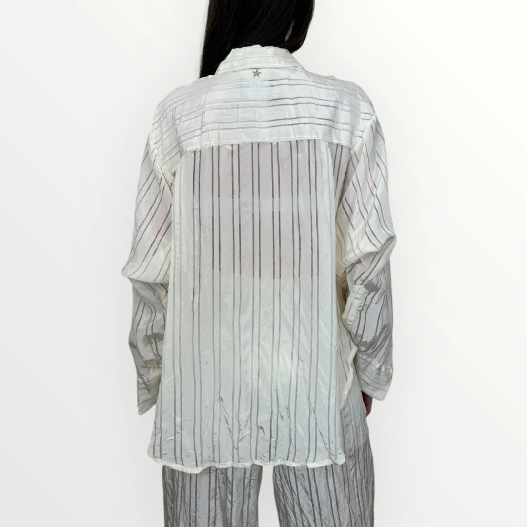 SOUVENIR - CAMICIA RIGATA CON TRASPARENZE - Image 2