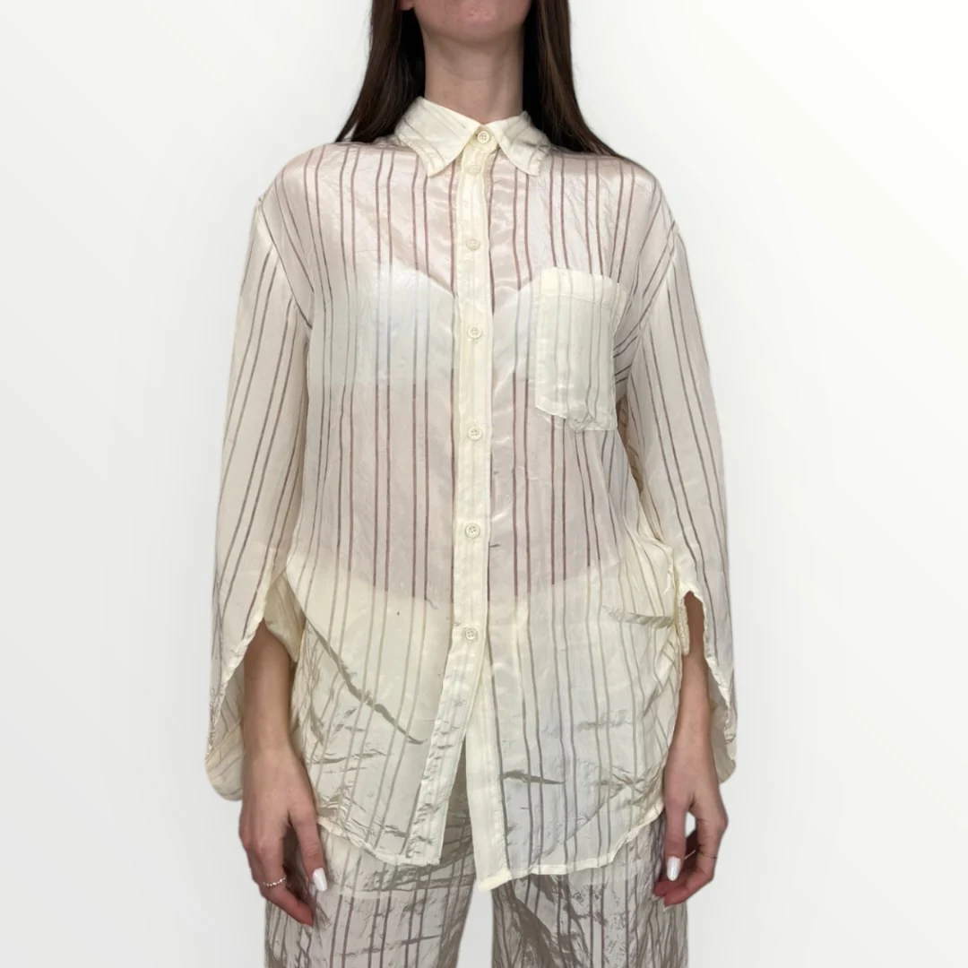 SOUVENIR - CAMICIA RIGATA CON TRASPARENZE - Image 3