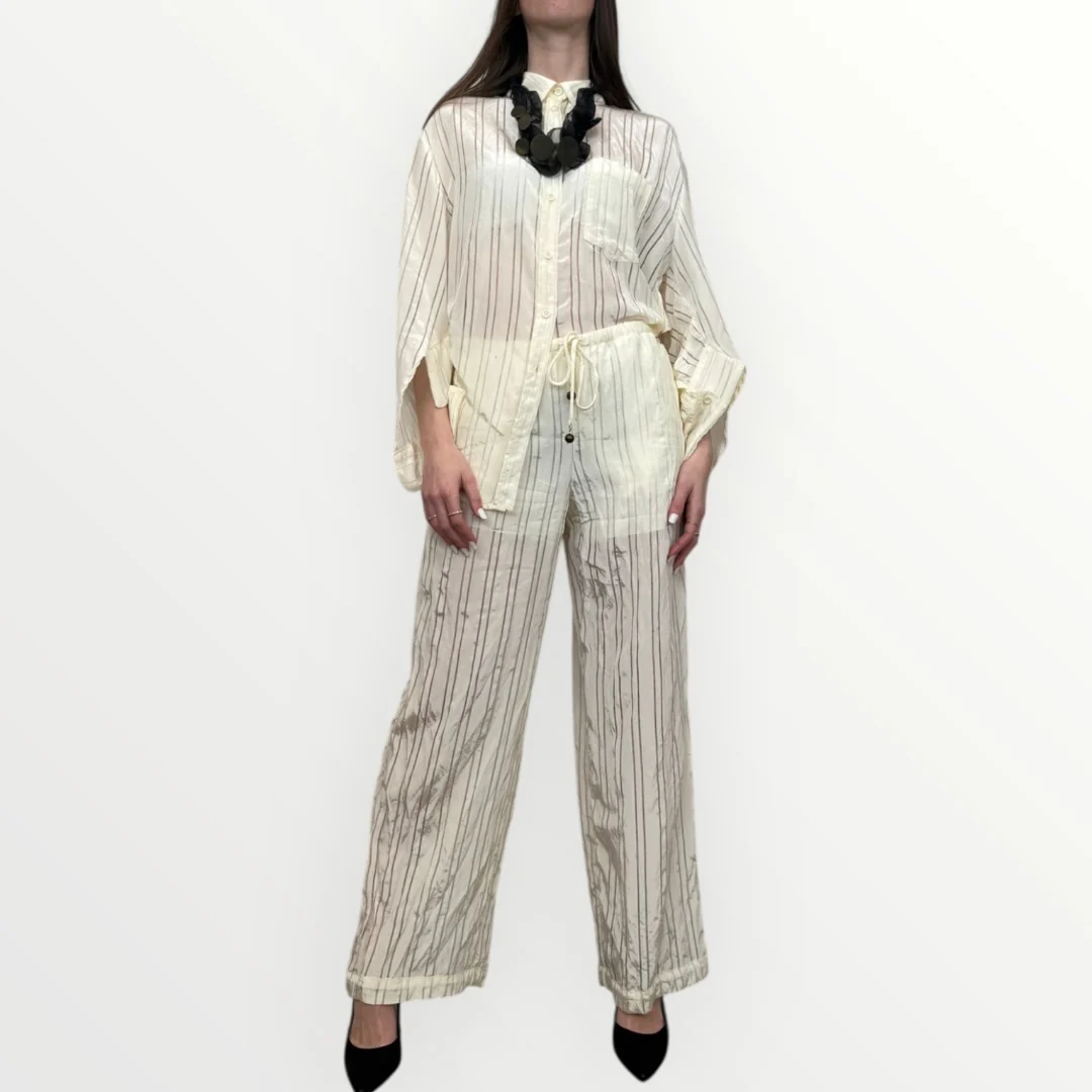 SOUVENIR - PANTALONE RIGATO CON TRASPARENZE - Image 3